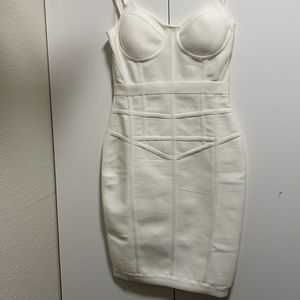 Fashionnova white bandage midi dress